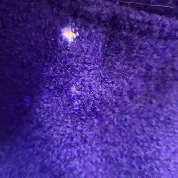 NWT Lisa Int. Women (L) Blue Boiled Wool Vest w/Faux Fur Collar-HAS ISSUES - Picture 3 of 16